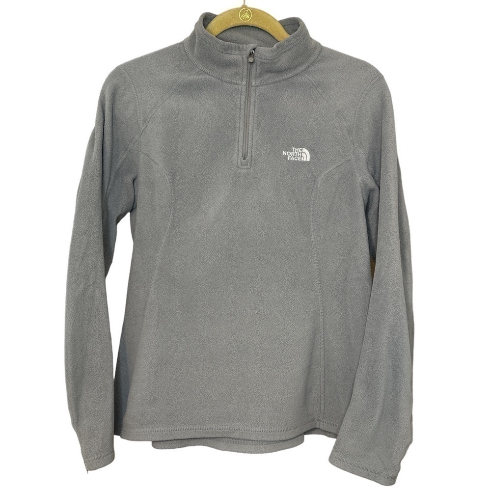 GRAY the north face fleece quarter zip pullover